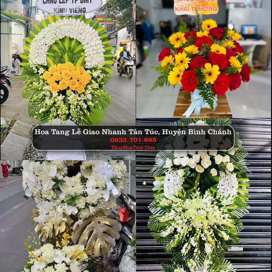 Vòng hoa chia buồn Tân Túc - ThuyHoaTuoi.Com