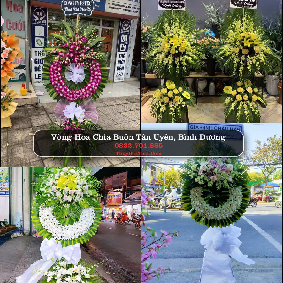 Vòng hoa chia buồn Tân Uyên - ThuyHoaTuoi.Com