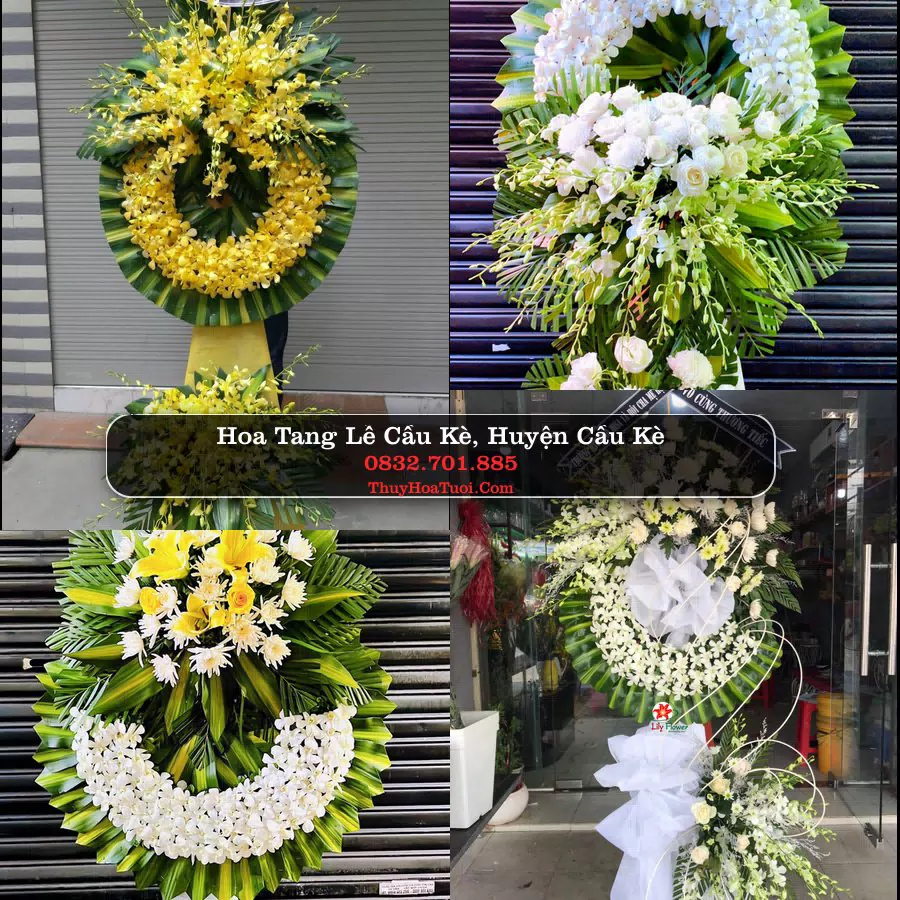 Kệ hoa tang lễ giao tại Cầu Kè, Trà Vinh