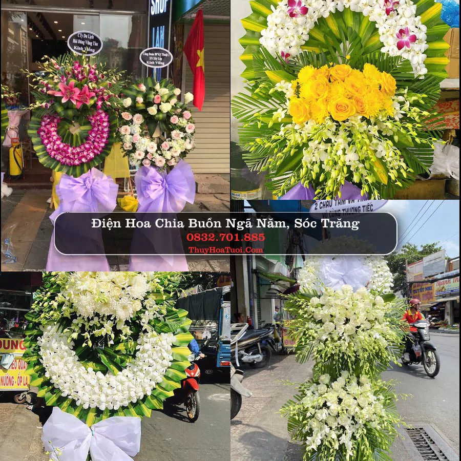 Kệ hoa tang lễ giao tại Ngã Năm, Sóc Trăng