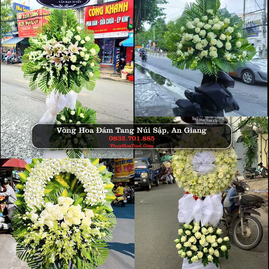 Kệ hoa tang lễ giao tại Núi Sập, An Giang