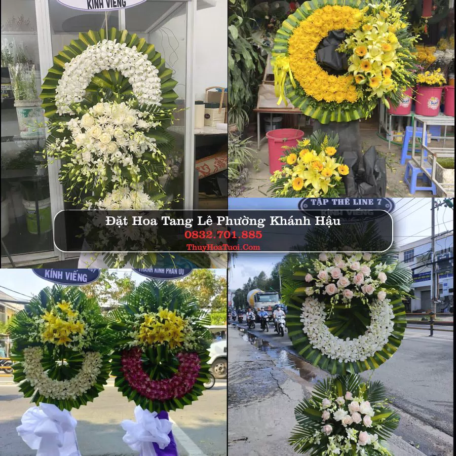 Vòng hoa chia buồn Phường Khánh Hậu - ThuyHoaTuoi.Com