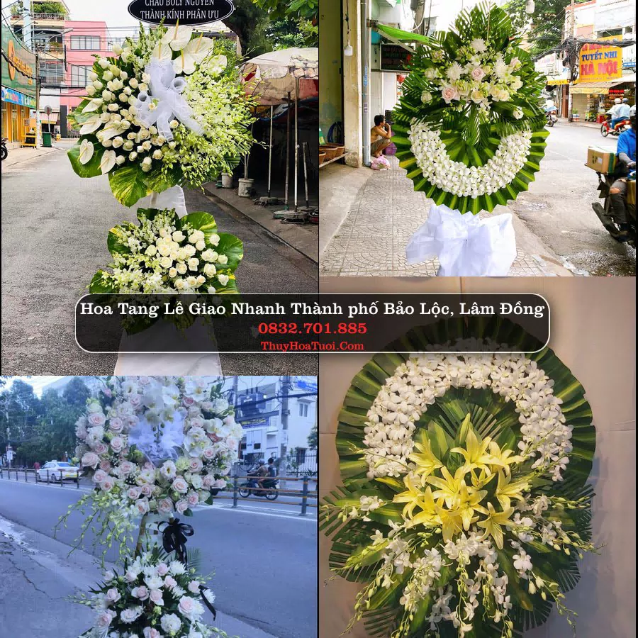 Vòng hoa chia buồn Thành phố Bảo Lộc, Lâm Đồng - ThuyHoaTuoi.Com