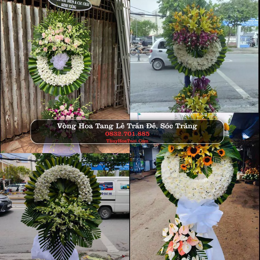 Vòng hoa chia buồn Trần Đề, Sóc Trăng - ThuyHoaTuoi.Com