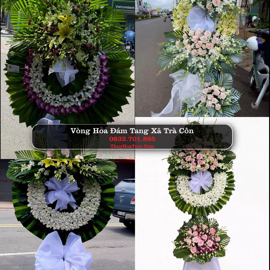 Kệ hoa tang lễ giao tại Xã Trà Côn, Vĩnh Long