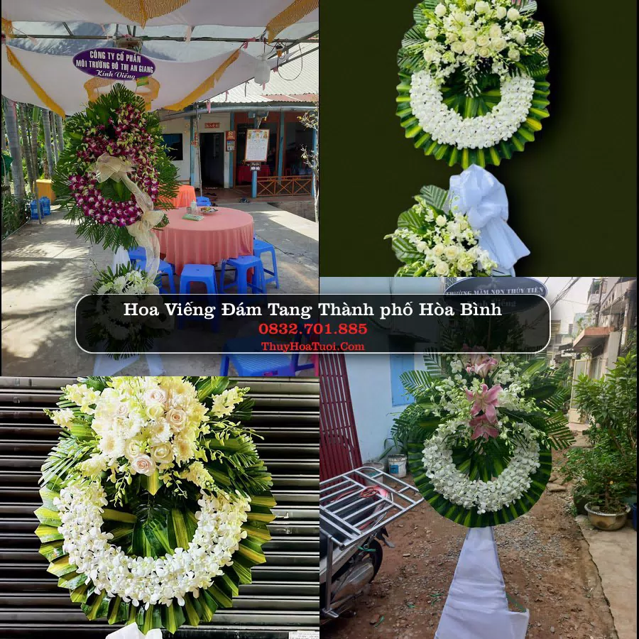 Vòng hoa chia buồn Thành phố Hòa Bình - ThuyHoaTuoi.Com