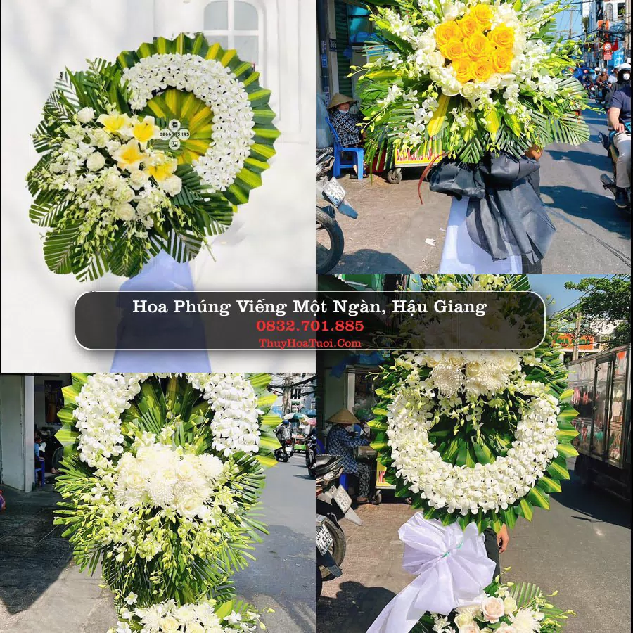 Vòng hoa chia buồn Một Ngàn, Hậu Giang - ThuyHoaTuoi.Com