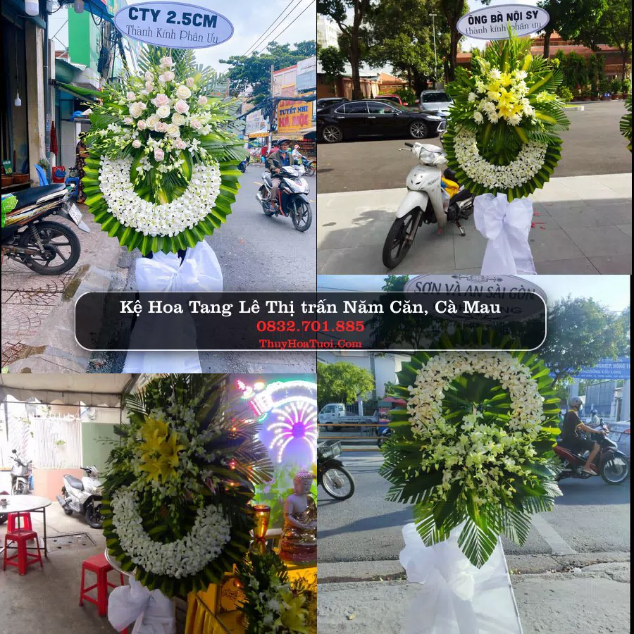 Vòng hoa chia buồn Thị trấn Năm Căn, Cà Mau - ThuyHoaTuoi.Com