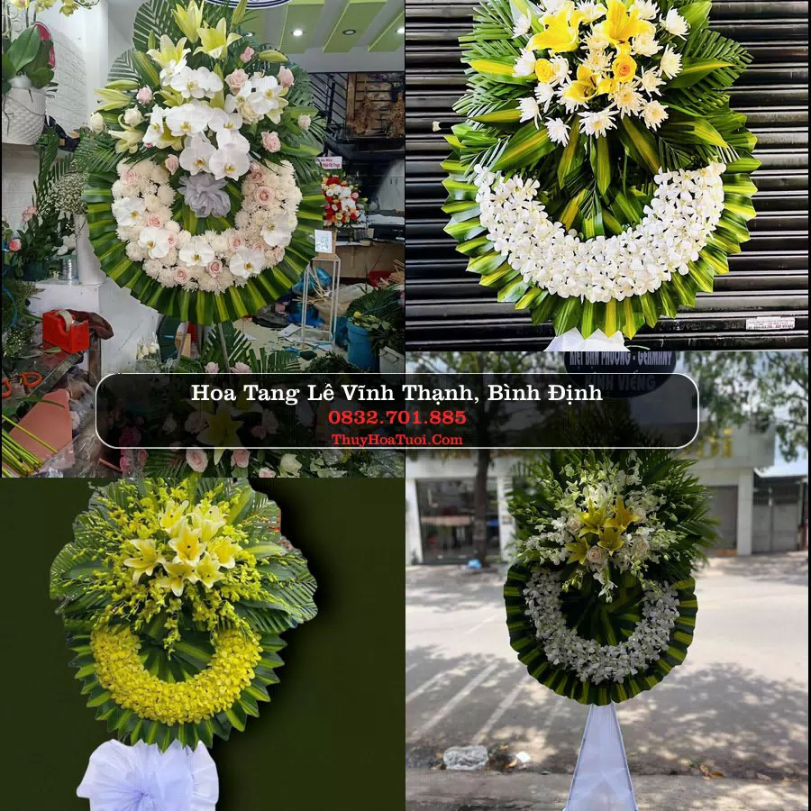 Vòng hoa chia buồn Vĩnh Thạnh, Bình Định - ThuyHoaTuoi.Com