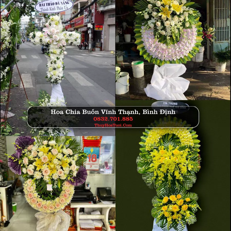 Kệ hoa tang lễ giao tại Vĩnh Thạnh, Bình Định