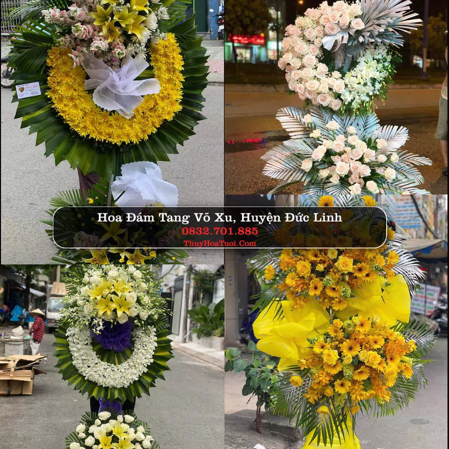 Kệ hoa tang lễ giao tại Võ Xu, Bình Thuận