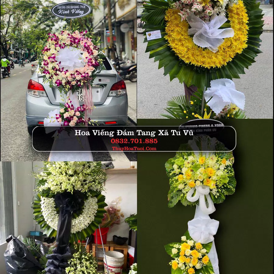 Vòng hoa chia buồn Xã Tu Vũ - ThuyHoaTuoi.Com