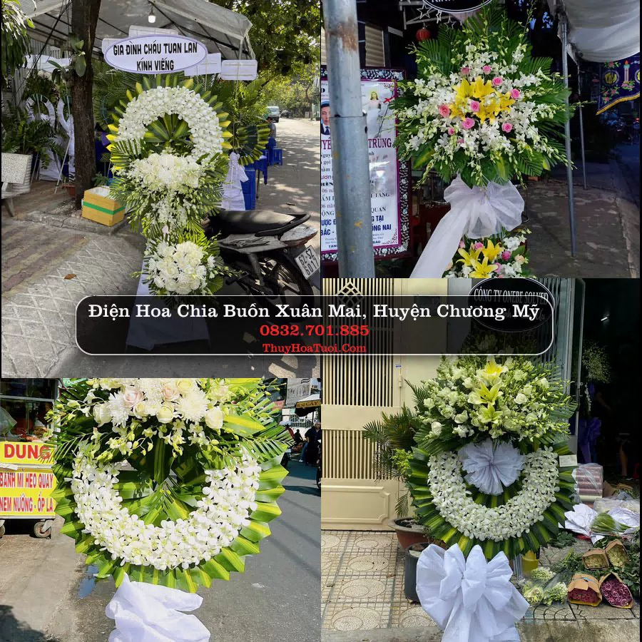 Vòng hoa chia buồn Xuân Mai - ThuyHoaTuoi.Com