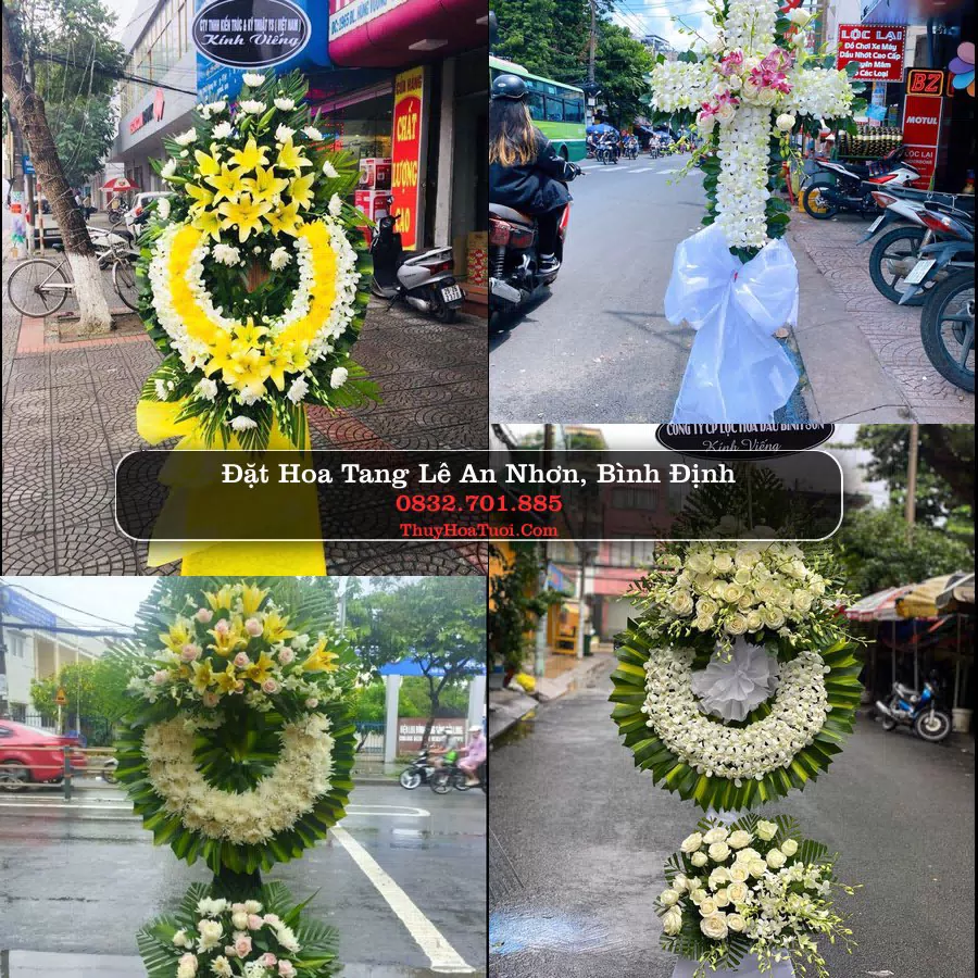 Vòng hoa chia buồn An Nhơn - ThuyHoaTuoi.Com