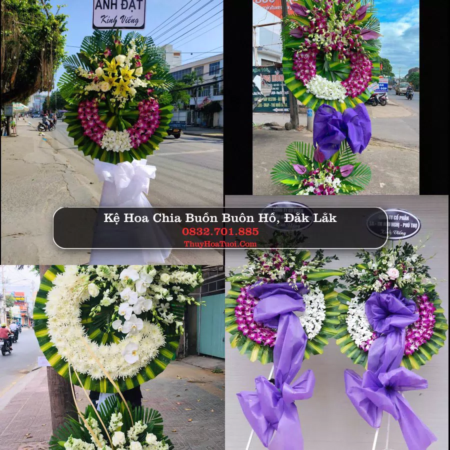 Vòng hoa chia buồn Buôn Hồ, Đắk Lắk - ThuyHoaTuoi.Com
