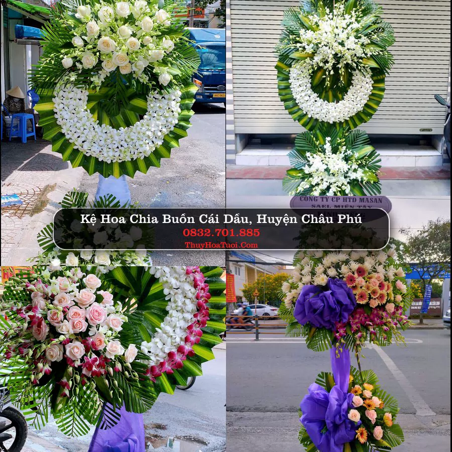 Kệ hoa tang lễ giao tại Cái Dầu, An Giang