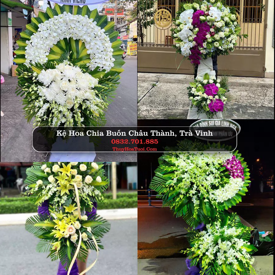 Kệ hoa tang lễ giao tại Châu Thành, Trà Vinh