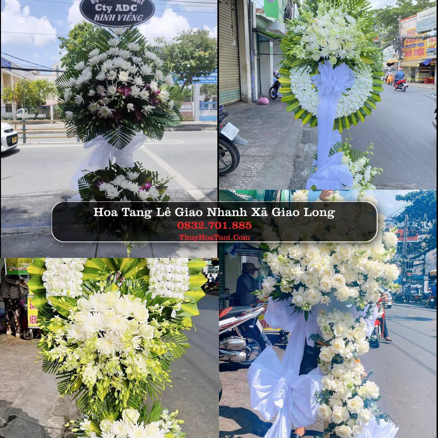 Vòng hoa chia buồn Xã Giao Long - ThuyHoaTuoi.Com