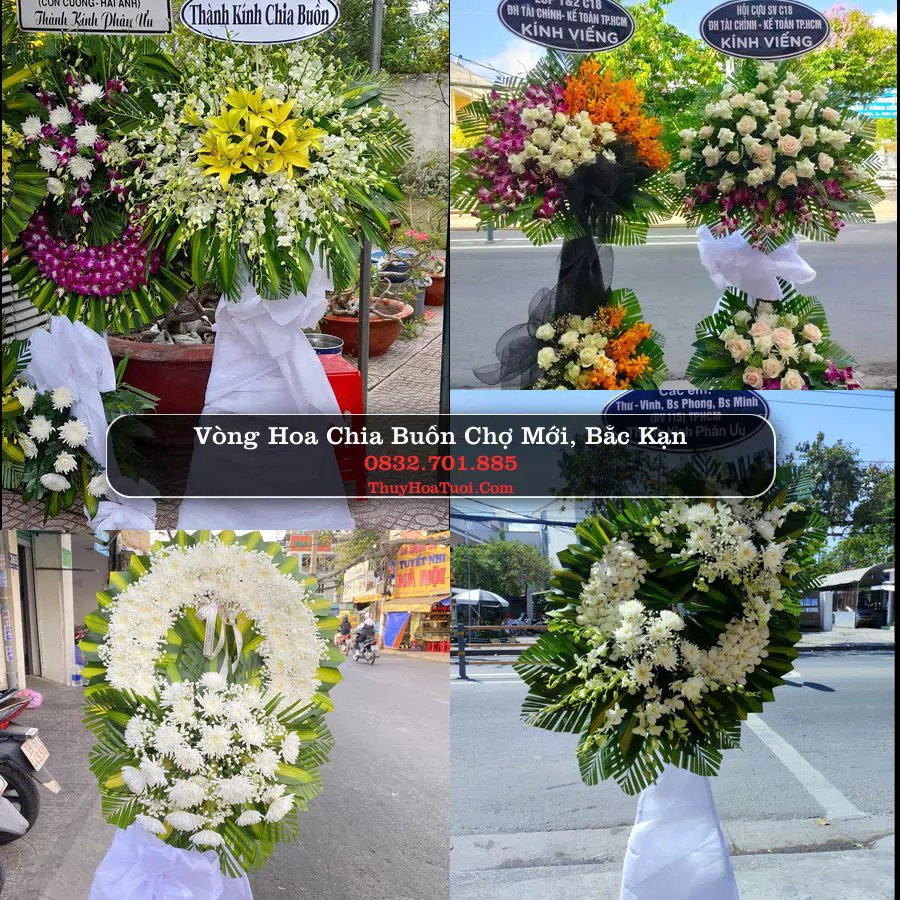 Vòng hoa chia buồn Chợ Mới, Bắc Kạn - ThuyHoaTuoi.Com