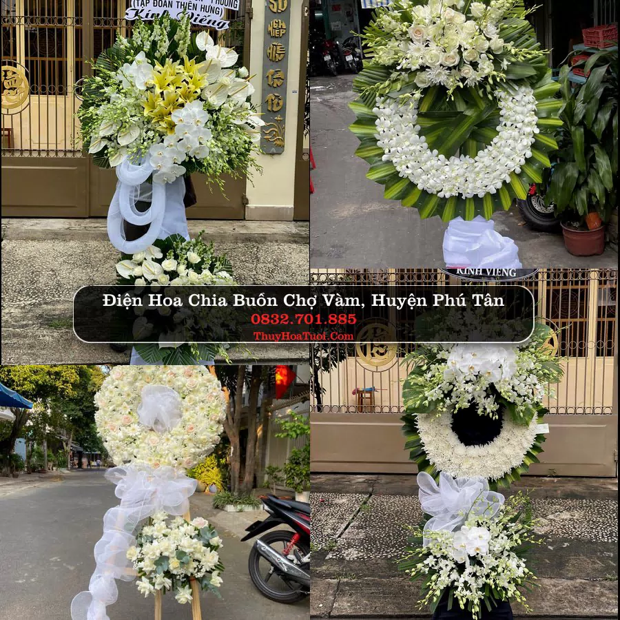Vòng hoa chia buồn Chợ Vàm - ThuyHoaTuoi.Com