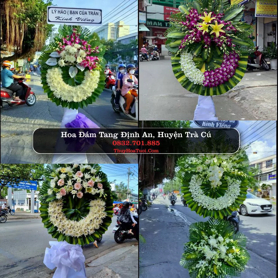 Kệ hoa tang lễ giao tại Định An, Trà Vinh