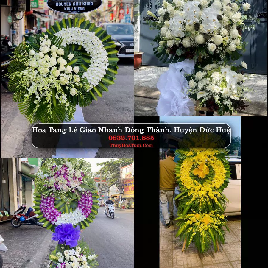 Kệ hoa tang lễ giao tại Đông Thành, Long An