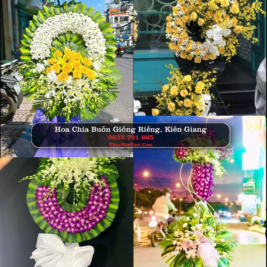 Kệ hoa tang lễ giao tại Giồng Riềng, Kiên Giang