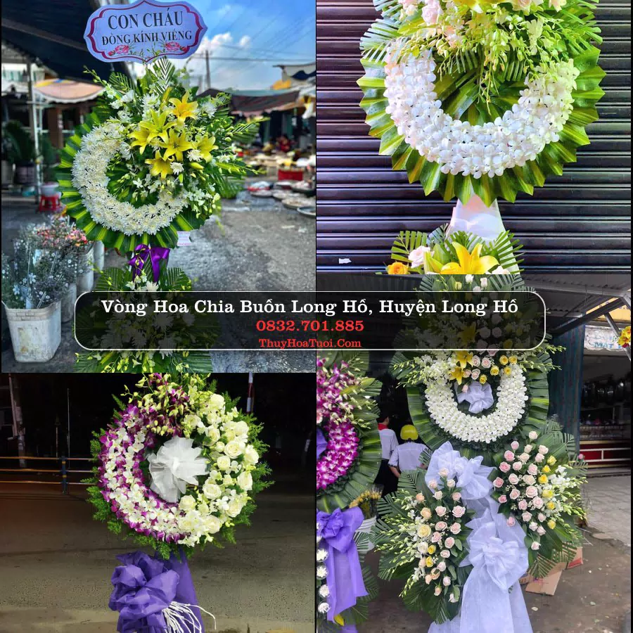 Vòng hoa chia buồn Long Hồ - ThuyHoaTuoi.Com