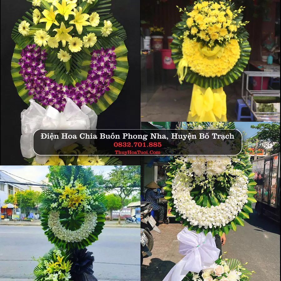Vòng hoa chia buồn Phong Nha - ThuyHoaTuoi.Com