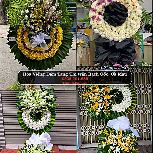 Vòng Hoa Chia Buồn tại Thị trấn Rạch Gốc, Cà Mau (Cũ)