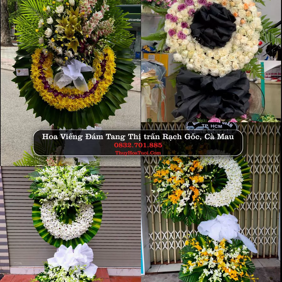 Vòng Hoa Chia Buồn tại Thị trấn Rạch Gốc, Cà Mau (Cũ)