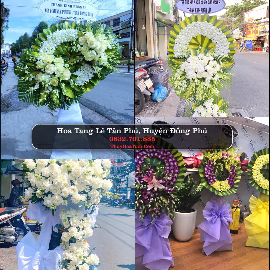 Vòng hoa chia buồn Tân Phú - ThuyHoaTuoi.Com