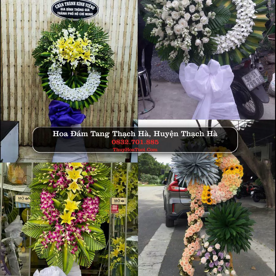 Kệ hoa tang lễ giao tại Thạch Hà, Hà Tĩnh