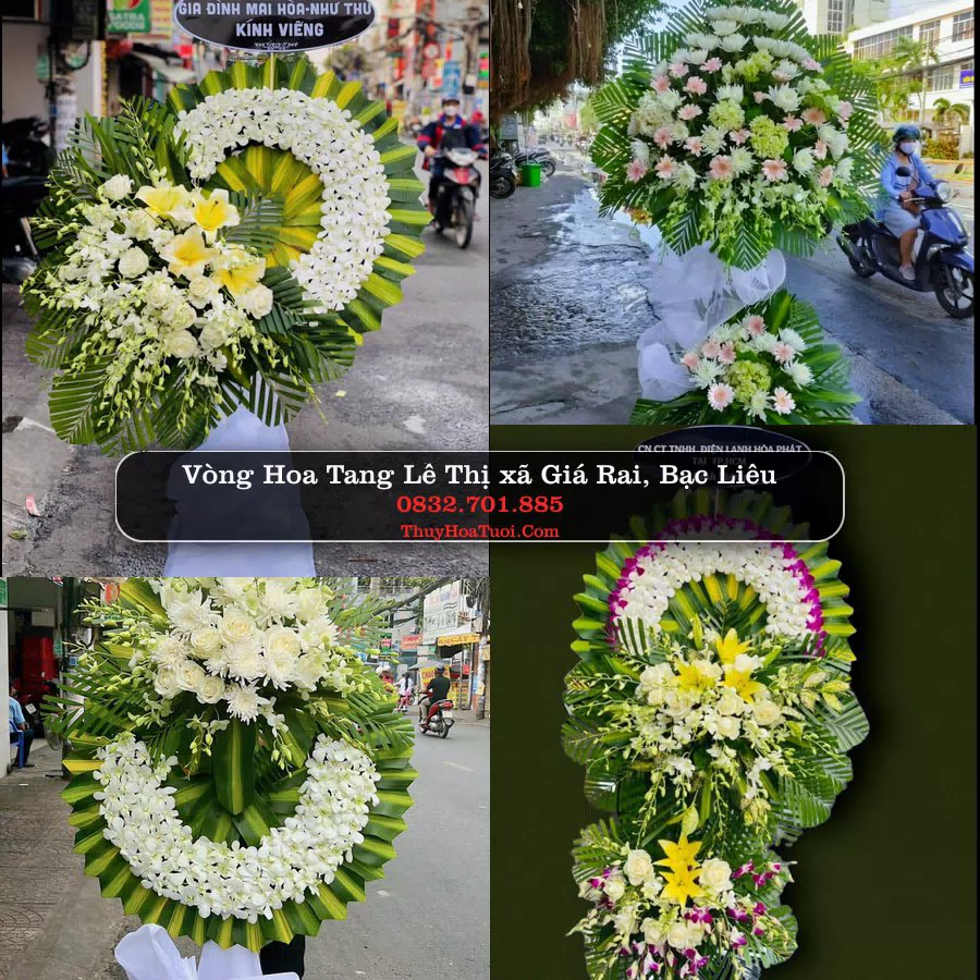 Vòng hoa chia buồn Thị xã Giá Rai - ThuyHoaTuoi.Com