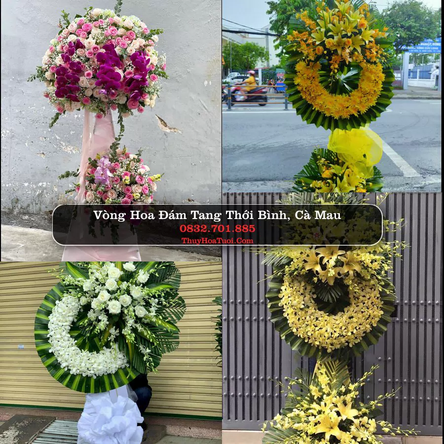 Vòng hoa chia buồn Thới Bình, Cà Mau - ThuyHoaTuoi.Com
