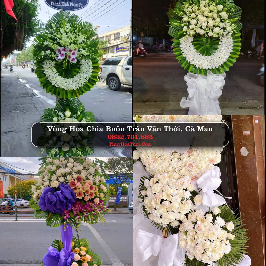 Kệ hoa tang lễ giao tại Trần Văn Thời, Cà Mau