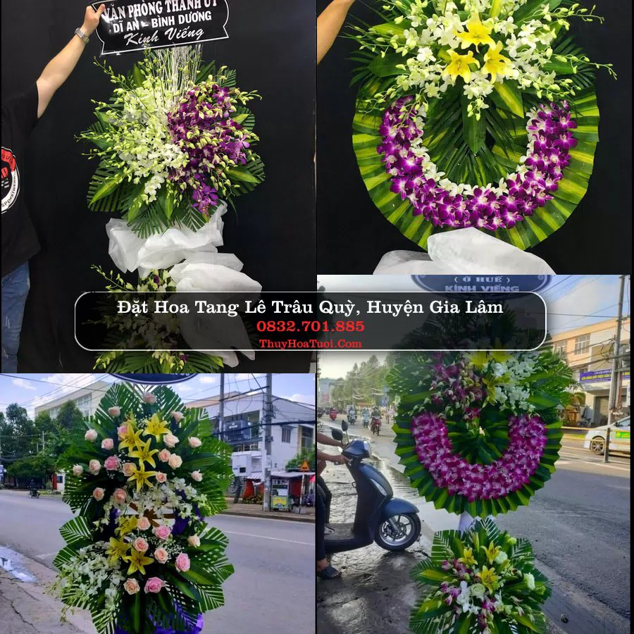 Vòng hoa chia buồn Trâu Quỳ - ThuyHoaTuoi.Com