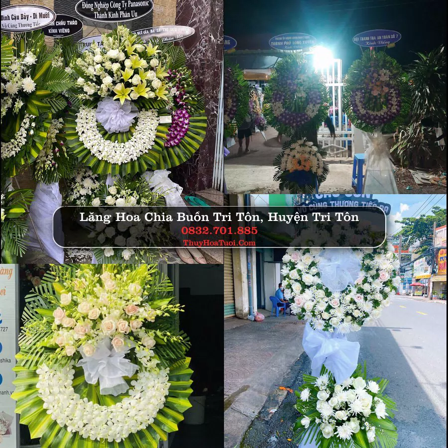 Kệ hoa tang lễ giao tại Tri Tôn, An Giang
