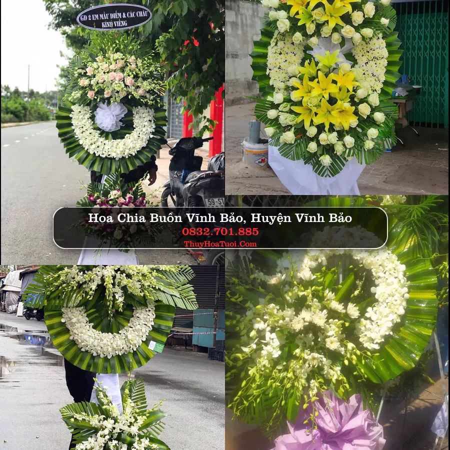 Vòng hoa chia buồn Vĩnh Bảo - ThuyHoaTuoi.Com