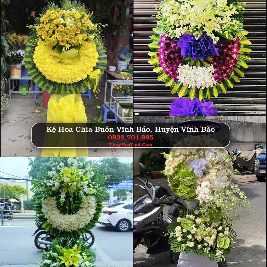 Kệ hoa tang lễ giao tại Vĩnh Bảo, Hải Phòng