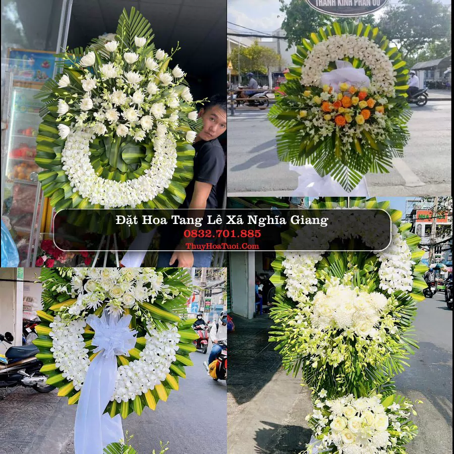 Vòng hoa chia buồn Xã Nghĩa Giang - ThuyHoaTuoi.Com
